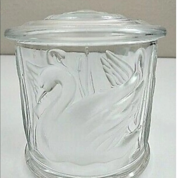 Teleflora France Glass Swan Container Jar with Lid - Picture 1 of 4